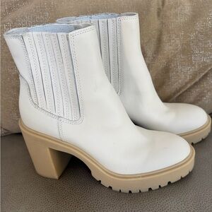 Dolce Vita Cream and Tan Heeled Boots